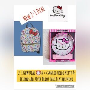 2-1 NEW Sanrio Hello Kitty & Friends backpack  Mini ++Kitty desk clock